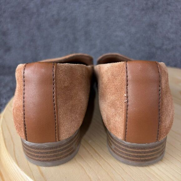 Clarks Tilmont Step Suede Loafers Womens 6.5 Cognac Flats Slip On Cap Toe Shoes - Picture 5 of 10